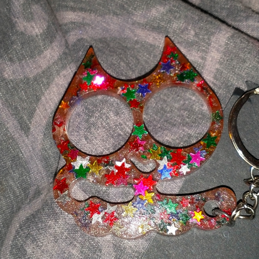 Small cat shaped self defense keychain
